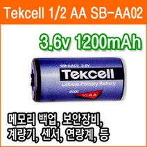 텍셀 SB-AA02 3.6V 1200mAh 1/2AA타입 51004 짹작업 리튬배터리 메모리 산업용 백업용전지 PLC 배터리, 1개