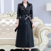 SAMARA 리얼레더 양가죽 더블버튼 트렌치 롱 가죽 자켓 트렌치코트