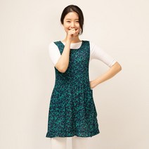 [바보사랑] [이솔홈] 매화 쉬폰 원피스 앞치마[이솔홈], 상세 설명 참조, 색상:민트