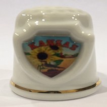 Kansas Souvenir Collectible Lpco Thimble null, 1, Kansas Souvenir Collectible Lp