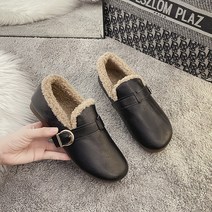 클래식 기모 보온 미니 구두 여성 겨울 가을 소프트 밑창 로퍼 플랫 빈백 임부 모카신