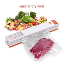랩핑기 핸드 업소 랩포장기 Eletric Vacuum Food Sealers Automatic Packing Machine 220V with 10Pcs bags Kitchen Ap, [01] EU Plug, [01] Orange