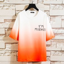 여름남자반팔티셔츠 상의 남성 트렌드 t셔츠 와이드 루즈핏 그라데이션 홀치기염색 466715875