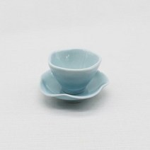 달소금 핸드메이드 도자기 꽃잎 찻잔-스카이, 스카이