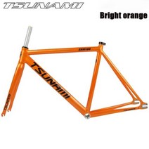 픽시프레임 TSUNAMI SNM100 픽시 자전거 프레임 세트 49cm 52cm 55cm 58cm 알루미늄 레이싱 트랙 고정, orange+52cm