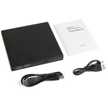 DVD플레이어 ODD 휴대용 외장 연결 USB 외장 DVD CD RW 디스크 버너 라이터 드라이브 리더 플레이어 광학, 02 black