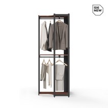 아이데뉴 터치 드레스룸 코너장 80cm 2단행거 (단독형), 화이트워시