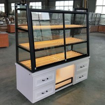 제빵 쇼케이스 진열대 유리 조명 케이크 카페, 블랙150cmx55Wx160cm=3층