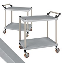 이동식 플라스틱 써빙카트 2단 운반차 업소용 식당용 서빙용 식당 카페 운반카트, 일반형 플라스틱 2단 특대, 일반형 플라스틱 2단 특대