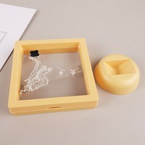 상자 목걸이 반지 귀걸이 선물 팔찌 케이스 종이 가방 정리함 디스플레이 포장 보관 보석함 돌반지함 3 개 크기 산화 방지 PE 필름 보석 함 전시 투명한 Ins 작풍 휴대용 저장, [02] 9X9, [02] yellow, 02 9X9