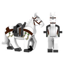 중세기사 나이츠 병사 블럭 호환 미니 피규어, 76. 기사 흰말