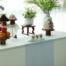 인조실크 연하늘 돌상테이블보 전통테이블보 인견실크, 인조실크(연하늘)270x55