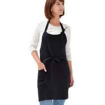 fabrizm 일본제 워크 앞치마 짧은 길이 소프트 린넨 블랙 1582-bk