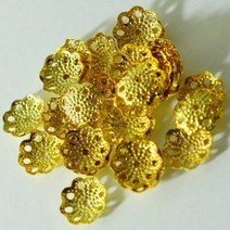 벨라몰/ 플라워 비즈캡/왕별꽃 비드캡 8.8mm 금색 약30개