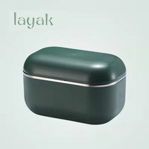 layak 보온 휴대용 직장인 혼밥 대학생 다이어트 도시락 충전식 사각 가열 도시락, 색상 그린