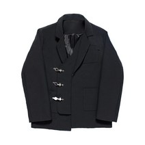 언발 메탈버클 남자 검정 블레이저 봄가을 깔끔 자켓 꾸안꾸 스탠다드 힙한 기본템