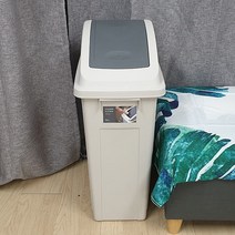 국민휴지통 푸쉬슬림 (50L) 그레이 분리수거통/대형휴지통/쓰레기통/향균휴지통/휴지통