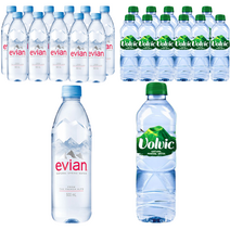에비앙 500ml x 12p + 볼빅워터 500ml x 12p 믹스패키지, 24개