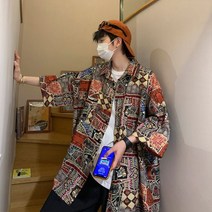 맨즈스트 남자 캐주얼 에스닉 패션 프린트 여름 셔츠 SH
