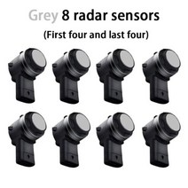 지게차후방감지기 굴삭기 후방경보기 센서 자동차 주차 지원 백업 레이더 부저 시스템 도요타 하이랜더 와일드 랜더 20152022 용 후면 앞 범퍼, Grey (8 )+Other car models