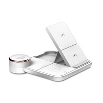 모락 카이뉴 4IN1 멀티 LED 거치형 고속 무선 충전기, 화이트, 1개