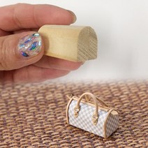 미니를사랑하는사람들 미니어쳐 만들기 DIY 명품 가방 부자재 오링 가죽끈 원단 체인 비즈, 6번 가방심(반달형)