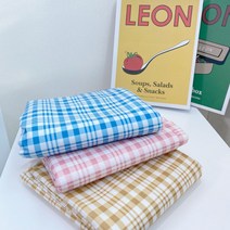 [WINZI_마켓] 전시용테이블보 레이스테이블러너 비닐식탁보 횟집식탁보 감성인테리어, 인테리어 데코 2줄 체크 테이블보 L사이즈, 블루 2줄체크 _WZ류MRK