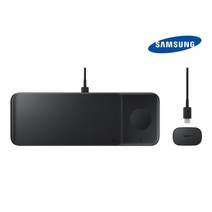 삼성 정품 무선 충전 패드 멀티 고속 충전기 갤럭시 S21 Z플립3 버즈 갤럭시워치, 삼성정품트리오 무선 충전기(어댑터+케이블포함)