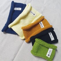아토즈 핸드메이드 뜨개 강아지 고양이 넥워머 니트 목도리 목폴라, L, 레몬