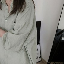 나나뽕 여성 사계절 루즈핏 긴팔 셔츠 남방