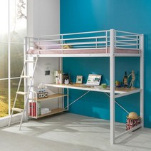 [15조한정추가할인+원목발판증정] 에보니아 메리트 벙커침대 책상형 대세트(책상대1개 책장대1개) 그린폼매트포함(포켓매트업그레이드) S/SS, 매트포함 화이트 SS