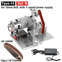 벨트샌더 미니샌딩기 사포기계 벨트 사포 샌딩기 추천 샌더기 밸트샌더 110v-220v 샌딩 숫돌 다기능 작업대 수직 미니 전기 기계 diy 연마 고정 앵글 그라인더, 초록