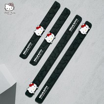 헬로키티 자동차 도어 가드 문턱 보호 스티커 필름 스크래치 방지 귀여운 차량 용품, 블랙