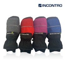 인콘트로 방수 방한 시크릿스키장갑 겨울장갑 수납가능, 빨강