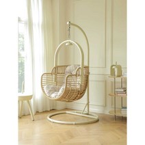 행잉 흔들의자 원목 라탄 그네 펜션, 프리 행잉 바스켓 - 코코아 색상