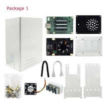 싱글보드 데모보드 액세서리 pc 라즈베리 파이 4 SATA NAS 키트 쿼드 모자 키트는 라스베리 4를 기반으로 자신의 NAS/미디어 서버를 쉽게 구축 할 수 있습니다., [01] Package 1