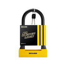 BEELORD Bike U-Lock Heavy Duty Anti-Theft Bicycle U Lock 17/18mm Shackle with Keys Security Lock, 옐로우-라지 사이즈_잠금