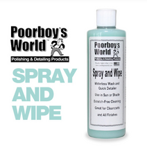[장기 재고] 물없이 워터리스 세차+광택 코팅 푸어보이즈 월드 스프레이 앤 와이프 16oz(약 500ml), 1개