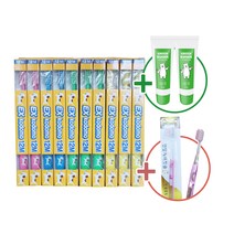 코도모칫솔12M 10개이상구매시 그린킨더저불소치약50g 2개(무방부제 10무첨가)와 덴탈케어칫솔 미세모2개 증정, 랜덤, 10개