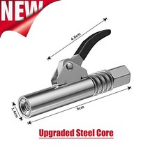 지커플러 구리스니플 업그레이드 된 스틸 코어 미니 그리스 건 커플러 무거운 고압 단일, 업그레이드된 강철 코어