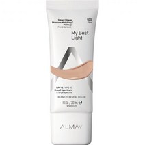 Almay의 스킨톤 매칭 파운데이션 스마트 셰이드 페이스 메이크업 저자극성 오일 프리 무향 SPF 15로 피부과 테스트 완료 My Best Light 1온스, 100 마이 베스트 라이트