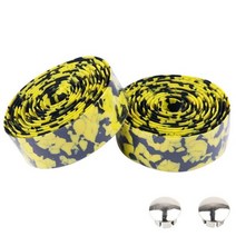 자전거랩핑 프레임 도색 2/4Pcs 자전거 코르크 핸들 바 테이프 랩 액세서리 벨트 땀 흡수 다채로운 사이클링, Black yellow