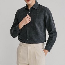 조앤콜 겨울 기모 무지 남자 남성 긴팔 모직 셔츠 남방 GN2M06