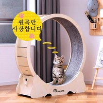 RUNCATS 무소음 간단 설치 캣휠 고양이캣휠, 자체 조립L(102*36*108), 나무색