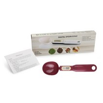 측정공구 500g/0.1g 휴대용 LCD 디지털 주방 규모 측정 숟가락 그램 전자 스푼 무게 Volumn 음식 새로운, 08 wine Red with box