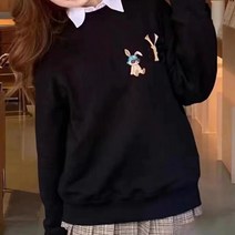 카툰 기모 메가오버핏 맨투맨