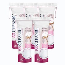 클레아닉 퓨어 이펙트 소프트 터치 화장솜, 80매, 5개