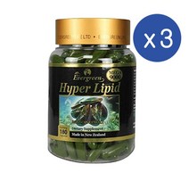 에버그린 하이퍼 리피드 초록입홍합 9000 상어연골 아가리쿠스버섯 180정 EVERGREEN HYPER LIPID, 3개