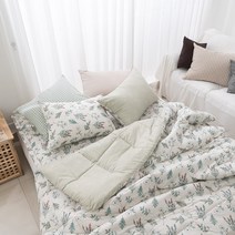 플라워 패턴 플로럴 차렵이불 + 베개커버 세트