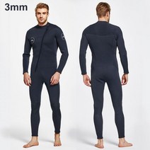 다이빙슈트 서핑슈트 남자 3mm 잠수복 자켓 긴 소매 네오프렌 프론트 지퍼 원피스 점프 슈트 스쿠버 다이빙 서핑 용, 1500A-3mm 전면 지퍼, 특대